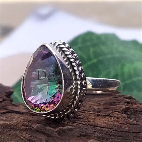 Mystic Topaz Ring Handmade Ring Silver Gemstone Ring 925 | Etsy