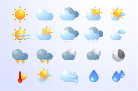 Free Vector | Gradients weather icons for apps collection