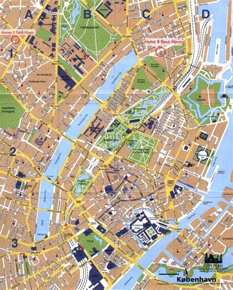 Large detailed tourist map of Copenhagen city. Copenhagen city large detailed tourist map ...