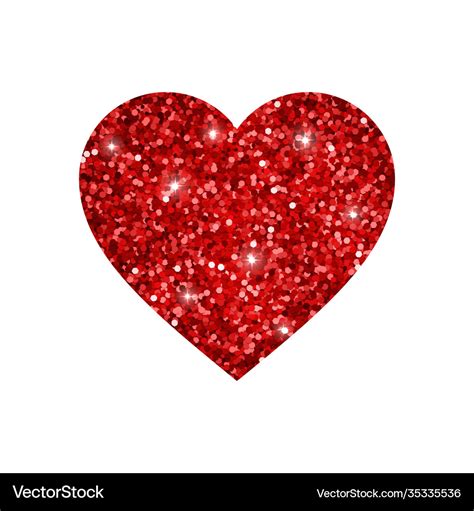 Red glitter heart Royalty Free Vector Image - VectorStock