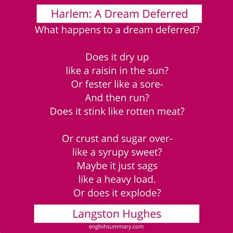 a dream deferred by langston hughes, a dream deferred poem