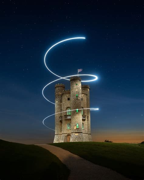 Photographer Uses Drone to Wrap Historic Tower in Light