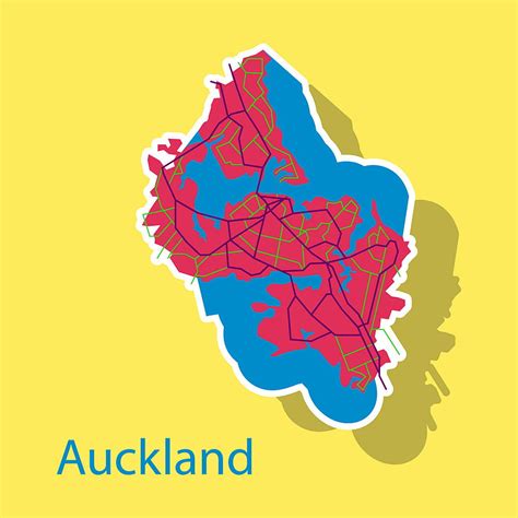 Map - auckland new zealand - sticker vector eps ai | UIDownload