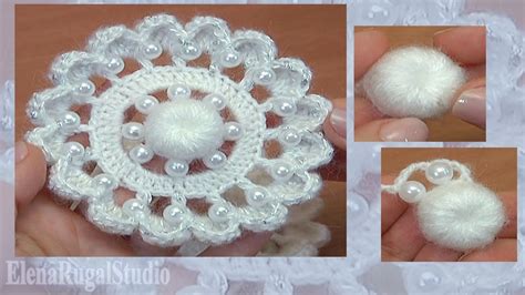 Easy to Crochet Flower with Beads - YouTube