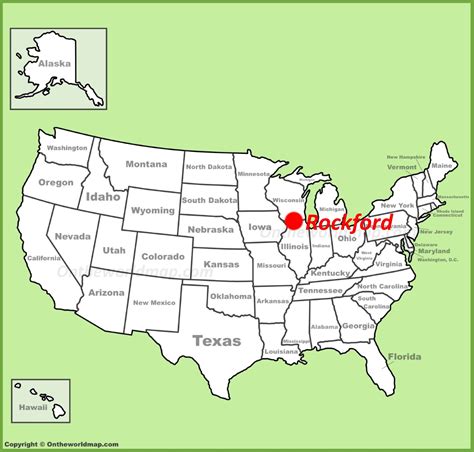 Rockford location on the U.S. Map - Ontheworldmap.com