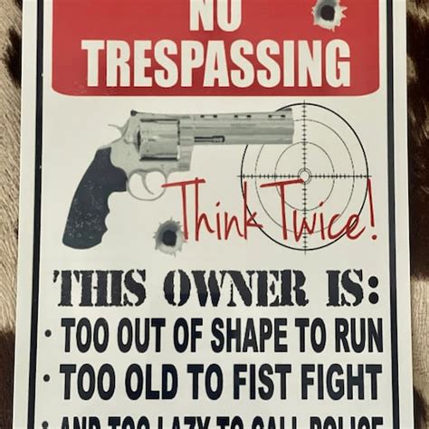 Funny No Trespassing Metal Sign - Etsy