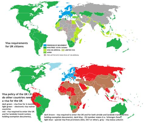 Visa requirements for UK citizens vs visa policy of the UK - Vivid Maps