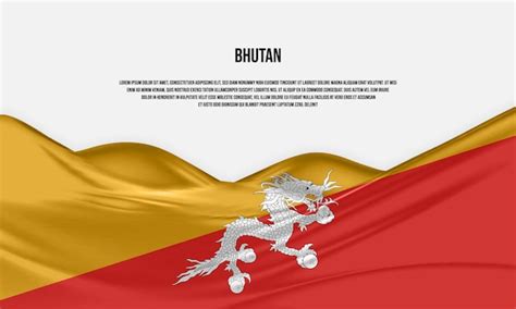 Premium Vector | Bhutan flag design. waving bhutan flag made of satin or silk fabric. vector ...