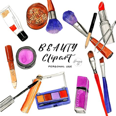 Watercolor Beauty Clip Art Cosmetics Makeup Clipart Fashion | Etsy ...