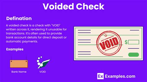 Voided Check - Example, How to Write, Uses, Importance