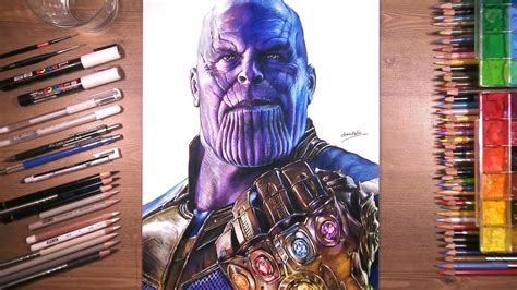 Drawing of Thanos with Infinity Gauntlet | Marvel drawings, Drawings ...