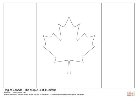 Dibujo de Bandera de Canadá para colorear | Dibujos para colorear imprimir gratis