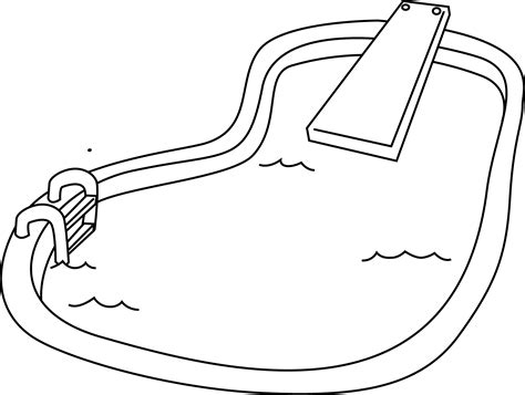 Swimming Pool Line Art - Free Clip Art