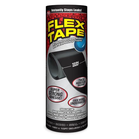 Flex Tape Rubberized Waterproof Tape, 12 inches x 10 feet, Black ...