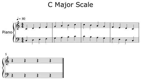 C Major Scale - Sheet music for Piano