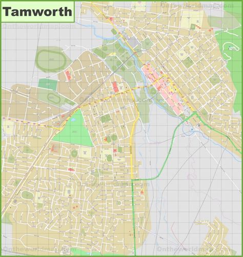 Large detailed map of Tamworth - Ontheworldmap.com