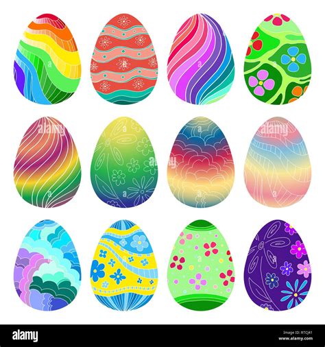 Set of different colored easter eggs. Vector Stock Vector Image & Art ...