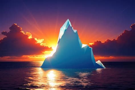 Premium AI Image | iceberg in the ocean sunrise or sunset