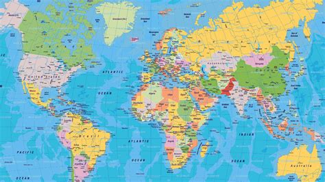 Flat World Map, Cool World Map, New World Map, World Map With Countries, World Map Travel, World ...