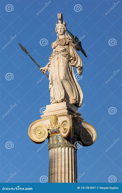 Athena Statue in Front of Academy of Athens, Greece Editorial ...