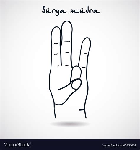 Element yoga surya mudra hands Royalty Free Vector Image