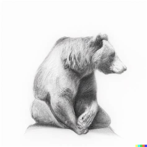 Realistic pencil drawing of a bear sitting - Arthub.ai