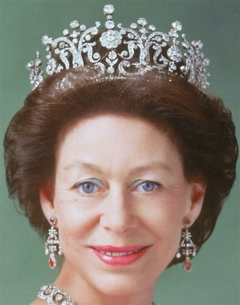 HRH Princess Margaret wearing the Poltimore tiara, the Teck Circle ...