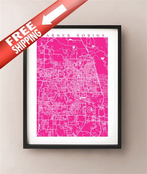 Warner Robins, GA Map Print Georgia Poster Home Decor - Etsy