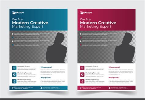 Corporate Business Flyer Template With Color Combination, Brochure Design, Annual Report, Poster ...