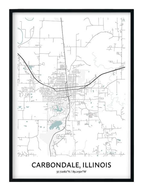 Carbondale Map Poster - Your City Map Art - Positive Prints