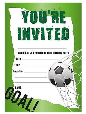 FOOTBALL BOYS BIRTHDAY PARTY INVITATIONS INVITES CHILDREN KIDS UNISEX | eBay