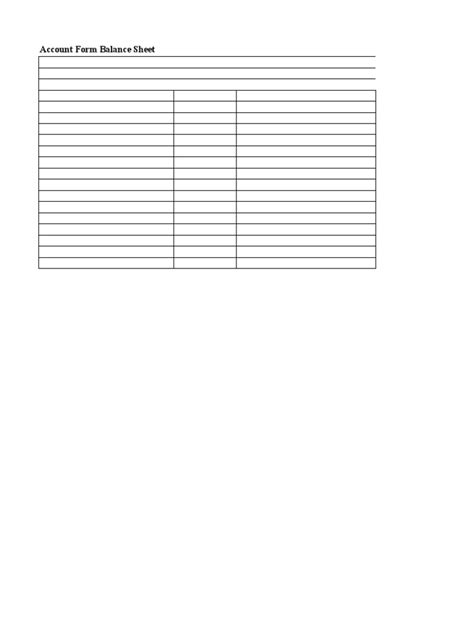 Account Form Balance Sheet | PDF