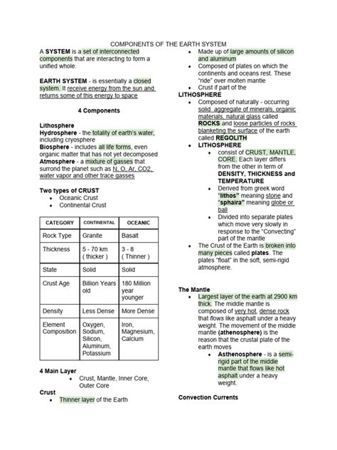 Components of The Earth System | PDF | Rock (Geology) | Igneous Rock