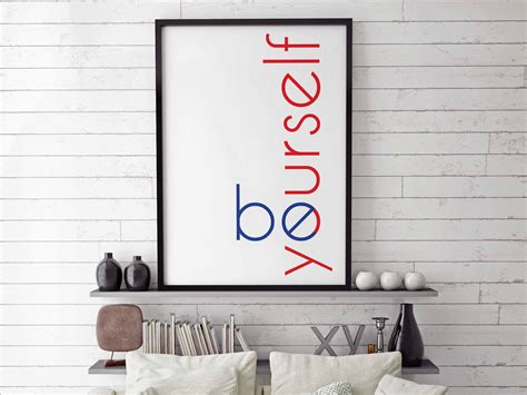 Be yourself poster motivation design modern motto swiss | Etsy