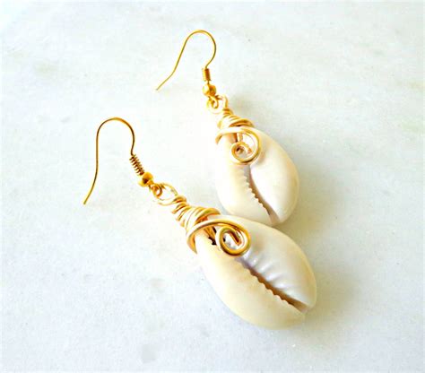 Cowrie Shell Earrings Sea Shell Earrings Sea Shell Earrings