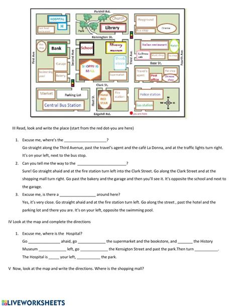 Giving Directions Worksheet