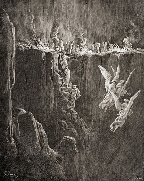 Illustration for Purgatorio by Dante Alighieri. Gustave Dore. Drawing by Ken Welsh - Pixels