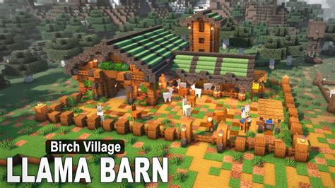 Minecraft: How to build a LLAMA BARN | Village Tutorial - YouTube