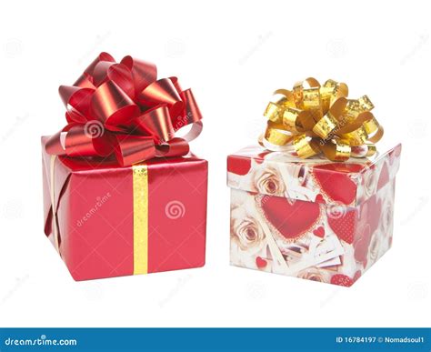 Two Gift Boxes with Bows Bows Stock Image - Image of christmas ...