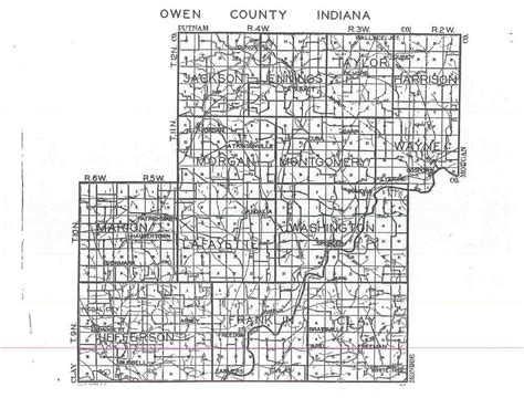 Owen County, Indiana 1876 County Map