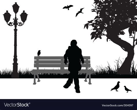 City park scene Royalty Free Vector Image - VectorStock