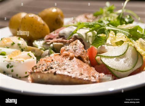 Scandinavian diet Swedish Sweden food meal diets smoke fish oil Stock Photo, Royalty Free Image ...