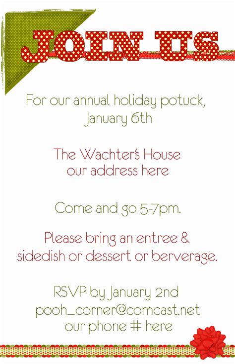 30 Christmas Potluck Invitation Wording | Example Document Template