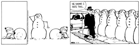 Calvin and Hobbes Snowman Theme Cartoons