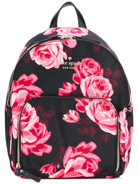 Lyst - Kate Spade New York Floral Print Backpack in Black