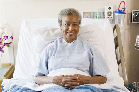 Senior Woman Sitting In Hospital Bed Stock Photography - Image: 6431742