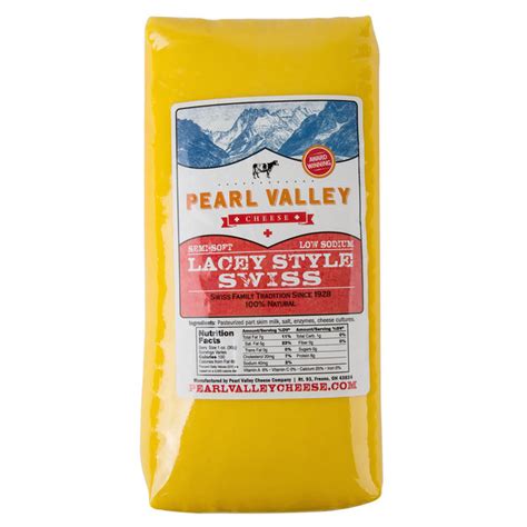 Pearl Valley Cheese 7 lb. Lacey Style Swiss Cheese - 2/Case