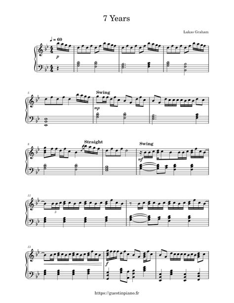 7 Years - Lukas Graham Sheet music for Piano (Solo) | Musescore.com