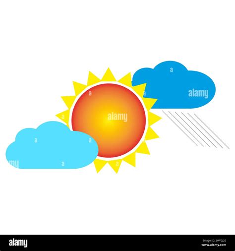 Sun clouds rain. Vector illustration. stock image. EPS 10 Stock Vector ...