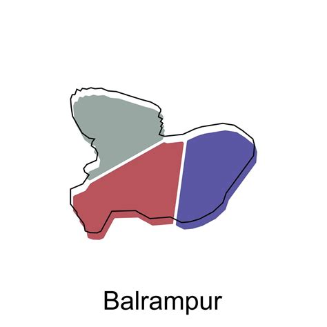 Balrampur map illustration design, vector template with outline graphic sketch style isolated on ...